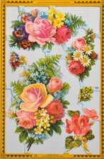 Mamelok English Embossed Scrap Die Cut - Precious Flowers & Roses  A92 picture