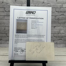 GORDIE HOWE HOCKEY HOF Signed Autographed Notepad Page GRAD AUTHENTICATION picture