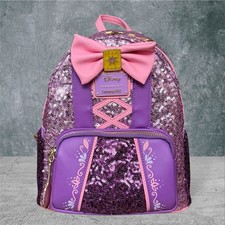 🚀 Loungefly Disney Rapunzel Sequin Glow Mini Backpack  ✅📦 picture