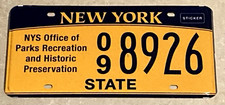 1985-2000 New York License Plate OFFICE PARKS RECREATION HISTORIC PRESERVATION picture