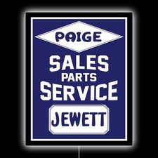 Paige Jewett Automobiles Sales & Service New LED Hanging Lighted Sign: 18x23