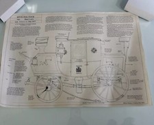 Vintage Royal Mail Coach Build Plans Drawings SetOf 6 Printed 1977 Amish picture