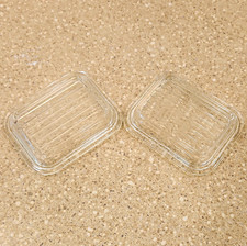 Vintage Pyrex 501 Clear Ribbed Glass Lids Only - Set of 2 - No Chips 501-C picture