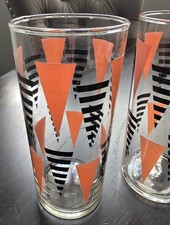 Hazel Atlas Pink Diamond Harlequin Glass Tumbler Set of 3 picture