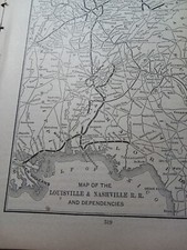 ☆1895 train Report + map Routes LOUISVILLE & NASHVILLE RAILROAD  Gracey TN  picture