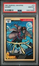 1991 Marvel Universe #17 Gambit PSA 10 GEM MINT X-Men Rookie Card Pop 122 picture