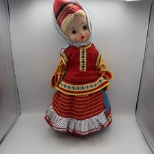 USSR Souvenir Doll In Traditional Russian Regional Costume 22 Inches Vintage 70s picture