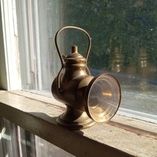 ANTIQUE EARLY 1900 APOLLO CIGAR CIGARETTE LIGHTER FIGURAL AUTOMOBILE BRASS LAMP picture
