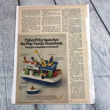 1972 Fisher Price Houseboat Toy Vintage Print Ad/Poster Promo Art Magazine Page picture