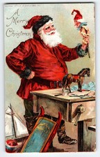 Vintage 1899 Santa Claus Christmas Postcard by McLoughlin Bros N.Y. Undivided picture