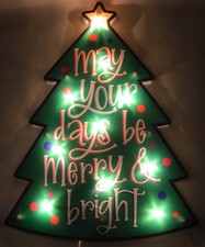 Christmas Tree Lighted Window or Wall Sculpture Indoor/Outdoor Hanging Vintage picture