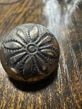 VINTAGE CHIMAYON INDIAN STAMPED SILVER BUTTON picture
