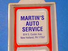 VINTAGE MARTINS AUTO SERVICE NEW HOLLAND PA METAL ADVERTISING THERMOMETER~UNUSED picture
