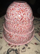Vintage Brookpark Melmac Bowls Confetti Spatter melamine MCM Set of 3 Vintage picture