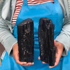 2Pieces 2160g Natural Black Tourmaline Quartz Crystal Mineral Specimen 6683 picture