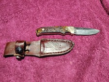 Vintage Uncle Henry PH2N Mini Pro Hunter Fixed Blade Hunting Knife With Sheath picture