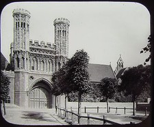 Glass Magic Lantern Slide VIEW OF ST AUGUSTINES GATEWAY CANTERBURY C1890 PHOTO picture
