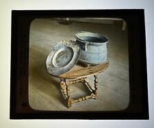 Antique Pot & Platter of Miles Standish Magic Lantern Glass Slide H31 picture