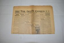 November 8, 1945 Original Newspaper Delphi Citizen Delphi, IN Armistice Day picture