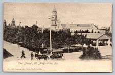 c1901 The Plaza St Augustine Florida FL Postcard Un-Divided Back Horse Buggy picture