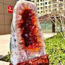 27.91LB  Natural yellow crystal cave quartz crystal spiritual decoration picture