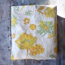 Vintage 60s Yellow Floral Lightweight Cotton Fabric 3y X 45