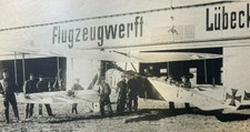 1917 Vintage WWI Illustration German Aviation School At Lubeck picture