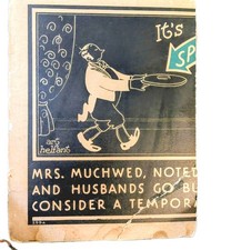 KVintage 1920s Wrigley Spearmint Gum Trolley Sign Panel Art Helfant Logo 298-A picture