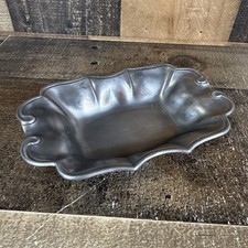 Antique Pewter English Tutor Rose Mark Relish Dish / Silver Candy Bowl Vintage picture