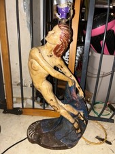 Continental Art Company 1950’s Lamp: Nude Lady Art Deco RARE Colored Antique picture