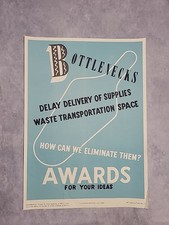 WWII POSTER Bottlenecks Awards For Ideas 1945 Gov Printing Office  picture