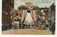 PATRIOTIC 1907 VICKSBURG MISSISSIPPI COTTON BALE ARCH PRESIDENT TEDDY ROOSEVELT picture