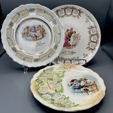 Antique Calendar Plates Lot of 3 1910 1912 Advertising Cherubs McNicol Dresden picture