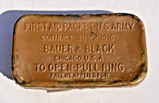 Original WW1 WWI Carlisle Bandage Tin First Aid Packet Sealed 1916 US Army picture