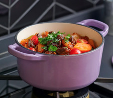 RJ Legend 1.4 Liter Cast Iron Pot, Enameled Pot with Handles Purple picture