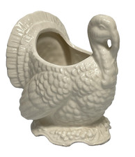 HTF Vintage Napcoware Turkey Solid White Ceramic Planter Centerpiece MCM  picture