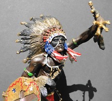 INDIAN CHIEF Bronze Sculpture Statue Art Warrior Spirit American Native Figure picture