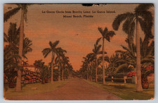 MIAMI FL LA GORGE ISLAND CIRCLE POSTED 1951 vtg 6x4 Postcard B04 picture