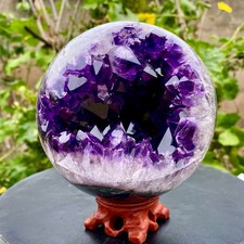 5.5LB Natural Amethyst Agate Sphere Polished Healing Crystal Ball Home Fe picture