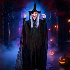 6Ft 70'' Large Hanging Witch Scary Halloween Decorations Outdoor Indoor picture