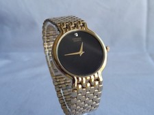 Vintage Citizen Quartz Watch Gold Tone Black Dial 34.2mm Diamond Accent 1992 Run picture