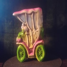 Vintage Ceramaster Car Bank 1971 Japan Green Pink Blue 11