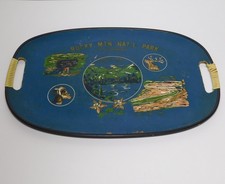 Vintage 1950s Rocky Mountains National Park Tourist Souvenir Serving Tray Japan picture
