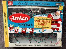 Vintage Amico by Noma 12 Indoor String Christmas Lights Catalog No. 2572 Tested picture