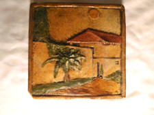Antique California Art Tile Co. Villa & Palm Tree Tile picture