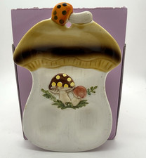 Spoon Rest Merry Mushroom Ceramic Vintage Sears Roebuck 1970s Japan Mushrooms picture
