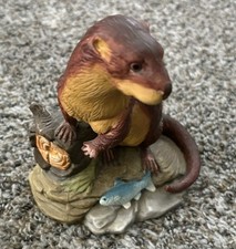 Vintage J. Byron Signed Royal Crown Otter Statue Figure Ceramic picture