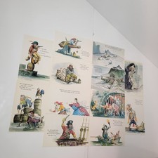 12 Vtg 1966 WDP Disneyland Pirates of  Caribbean New Orleans Square Postcards PA picture