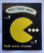 1980 FLEER #1 PAC-MAN WAKA WAKA *ROOKIE/1ST CARD* STICKER SERIES 1 NO EYES picture