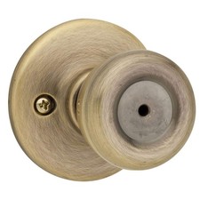Kwikset Tylo Interior Privacy Door Knob with Lock, 1 Pack, Antique Brass picture